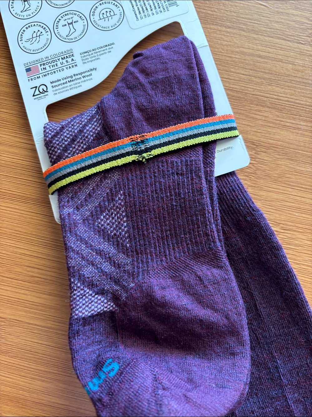 Smartwool womens fit  Purple Merino Ski Socks zero Cushion - Picture 4 of 4